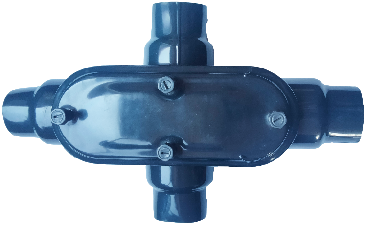 Condulet serie ovalada tipo X , para áreas generales de PVC.