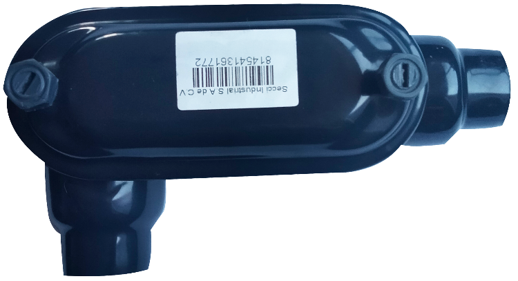 Condulet serie ovalada tipo LR para areas generales con pvc. 