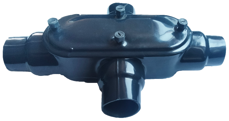 Condulet serie ovalada tipo X , para áreas generales de PVC.